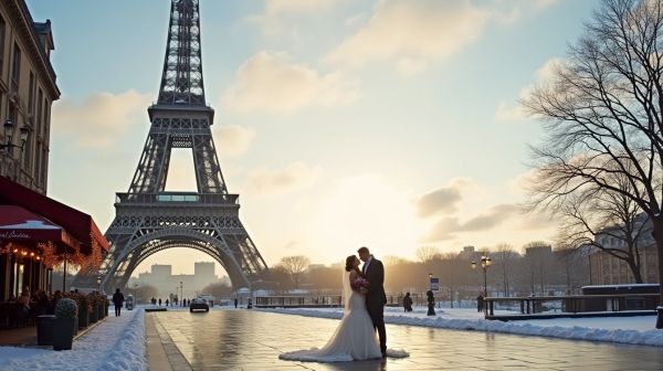 Se marier à Paris en hiver : lumière courte, lieux couverts et film de mariage